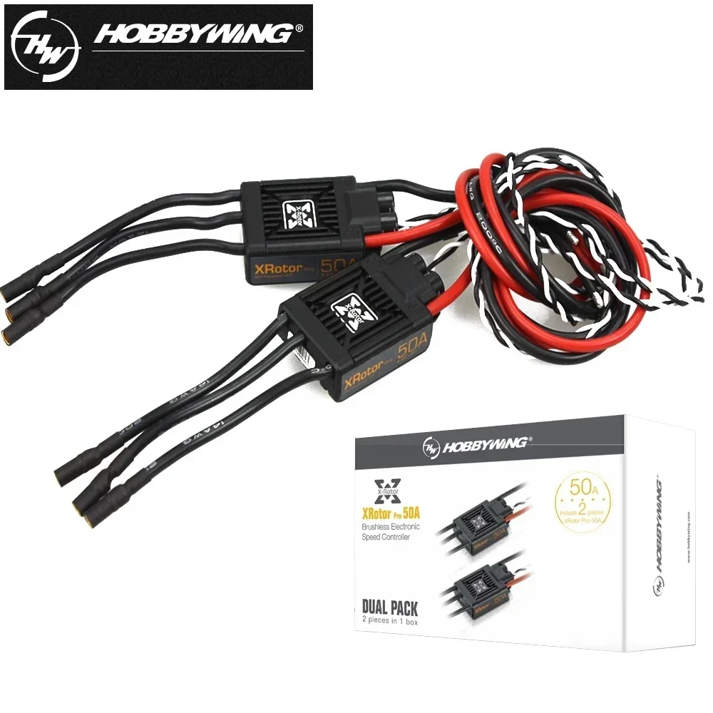 

2pcs Hobbywing XRotor Pro 50A 4-6S Brushless Speed Controller ESC Multi-Rotor for RC Drone Heli Aircraft Quadcopter Accessories
