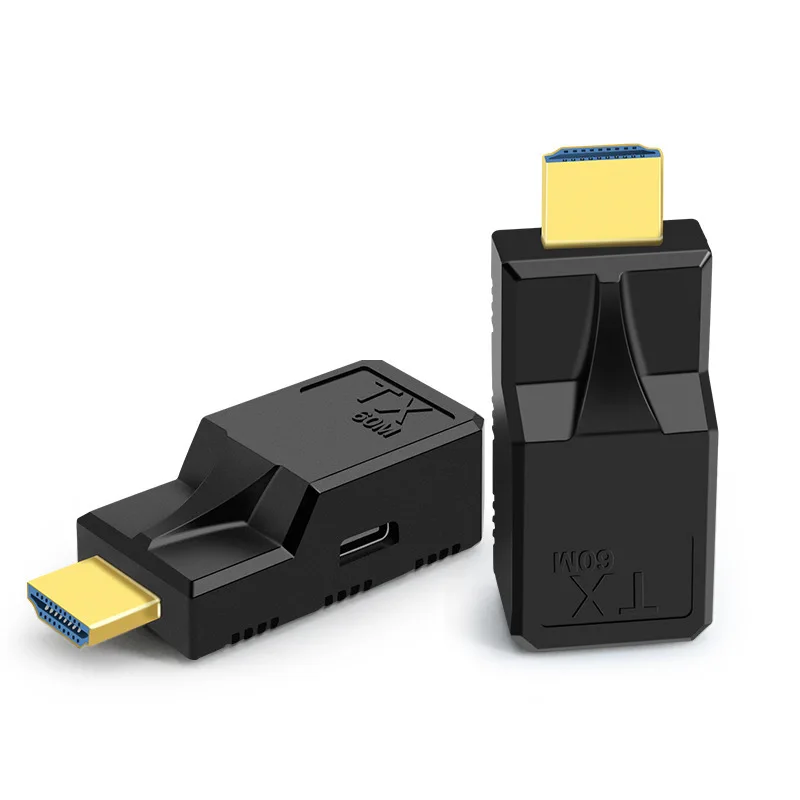 60M HDMI RJ45 Extender HDMI-compatible Extender 1080P 60Hz Network Extender By CAT5e/6 LAN Extensor for PS4 Apple TV PC Laptop