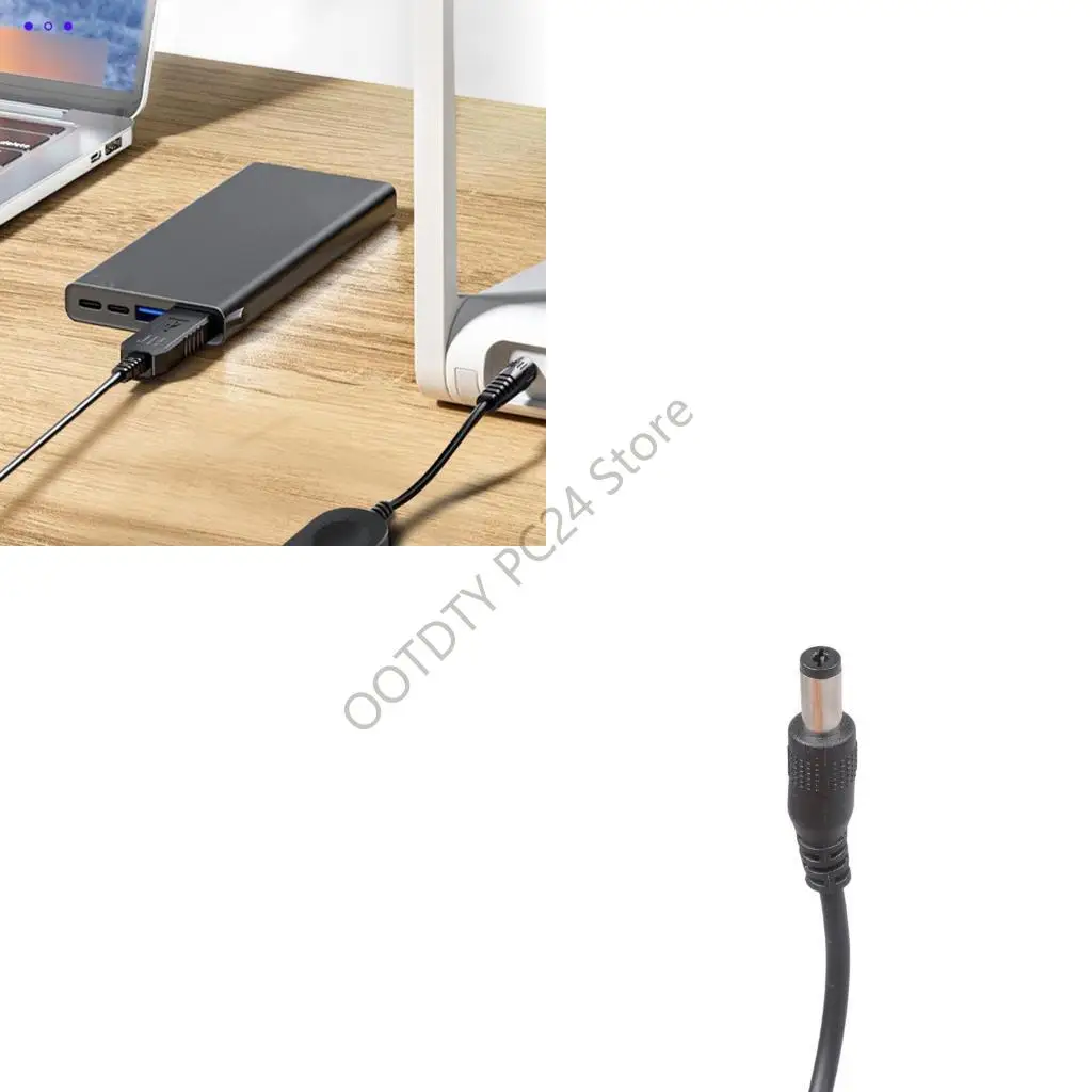 H7BA 12W Step Up USB C Cable 5V to 12V Conversion Switchable Output for LED Routers Applications