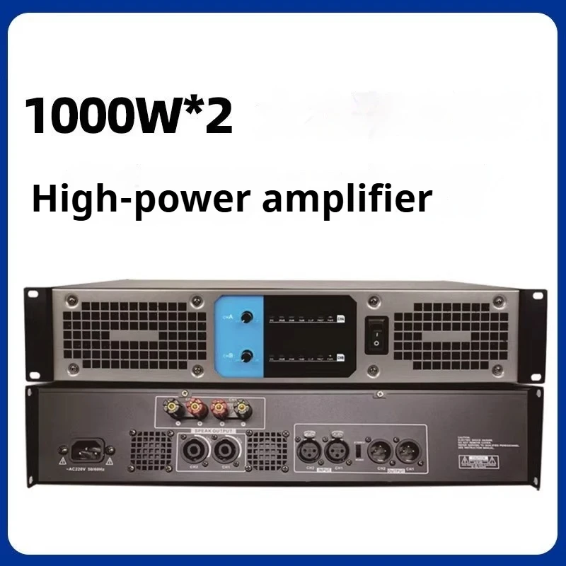 Amplificador traseiro 110/220v 1000w @ 8 Ω x2/4, desempenho de palco, conferência, casa, ktv, amplificador digital ca, amplificador de potência de áudio duplo