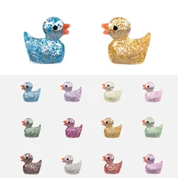 50PCS Mini Ducks Sequin Miniature Duck Resin Desk Decoration Cute Figurines Fairy Garden Accessories Home Decor DIY Doll House