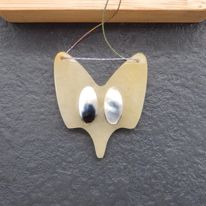 Natural Stone Animal Pendant Bead,Semiprecious Stones Obsidian,Rose Quartz,M.O.P. Pendant Bead Men Women 30x29x3mm 4g