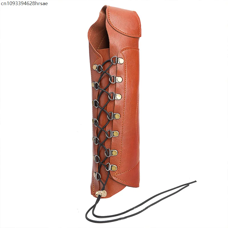 1 pz uomo armatura medievale scaldamuscoli in pelle PU tiro con l'arco protezione del braccio lace-up cavaliere vichingo guanto di sfida braccialetto accessori cosplay