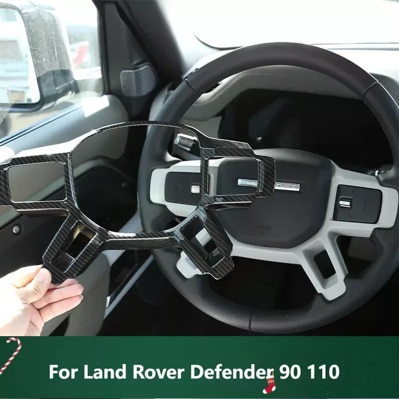 

Для Land Rover Defender 90 110 2020-2024 ABS углеродное волокно интерьер Автомобильный руль декоративная наклейка автомобильный аксессуар