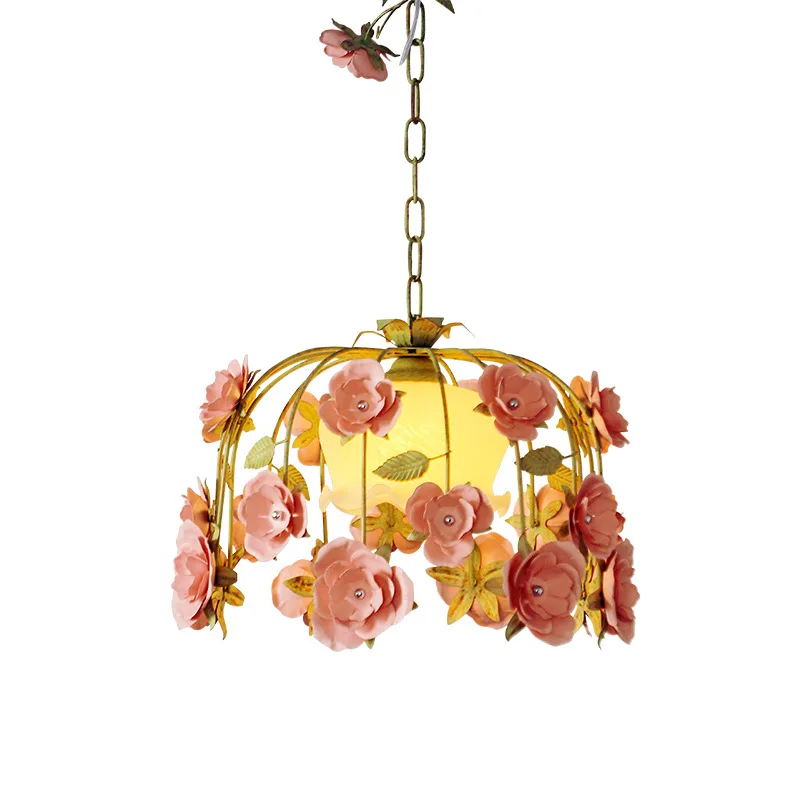 

French flower entrance chandelier creative atmosphere restaurant lighting