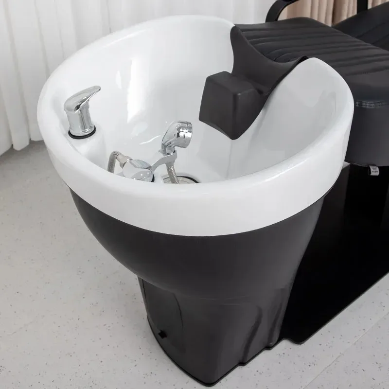 Semplice trattamento giapponese del cuoio capelluto Metti sulla testa del trucco Letto spa Shampoo Sedia Bacino Barella Parrucchiere Sedie per il lavaggio Coiffure di bellezza
