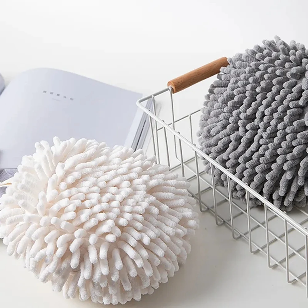 Quick Dry Hand Towels Kitchen Bathroom Hand Towel Ball with Hanging Loops Quick Dry Soft Absorbent Microfiber Towels