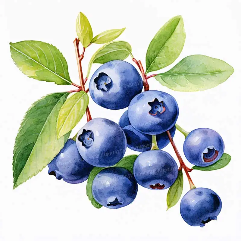 Watercolor Blueberries Fruit Wall Stickers Decoration Dining Room Living Room Cabinet Refrigerator Home Decoration Decals S832