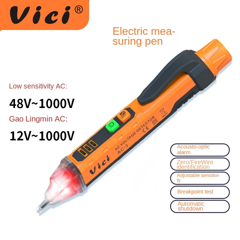 

Vici Test Pencil Alarm High Precision Electric Pen Intelligent Induction Electrician Non-Contact Voltage Alarm Test Pencil Tools