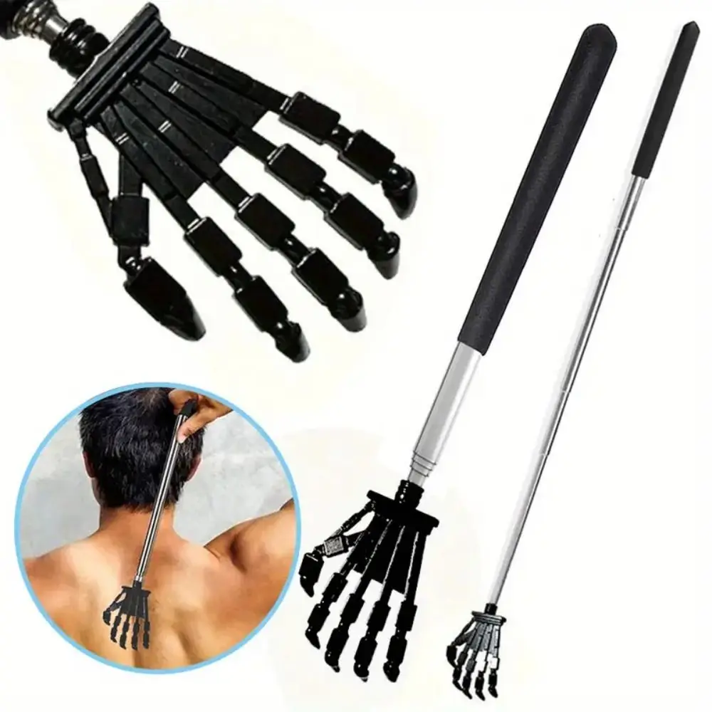 

Extra-Long Extendable Back Scratcher Non-Slip Grip Stainless Steel Handheld Massager Portable Back Massager Tool