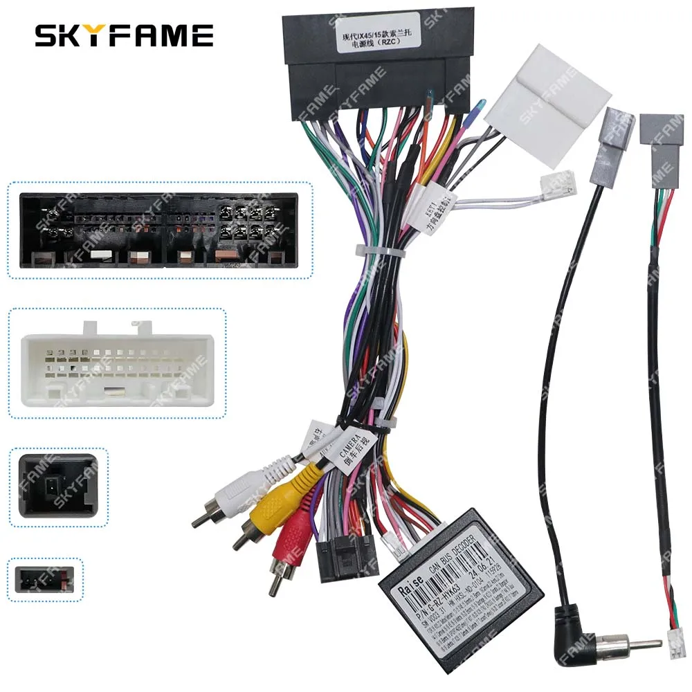 

SKYFAME Car Wiring Harness Adapter Canbus Box Android Radio Power Cable For KIA Tucson IX35 Sorento IX45 RZ-HYK13 G-RZ-HYK63