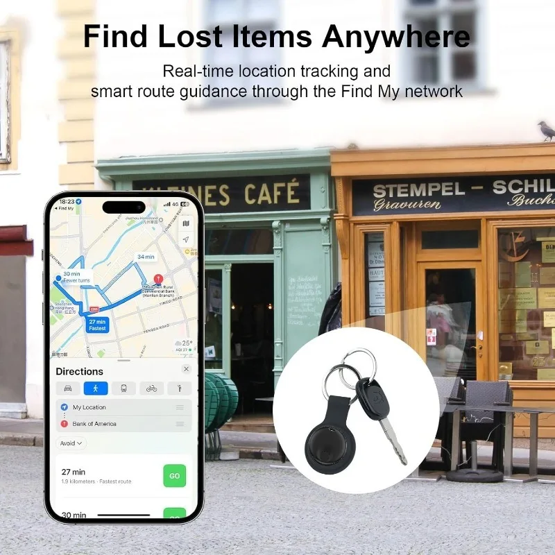 1/2/4Pc wesolvet Mini Car Locator Anti-lost Wallet Keychain Smart Tag Tracker Key Item Finder Use Find My (IOS Only)