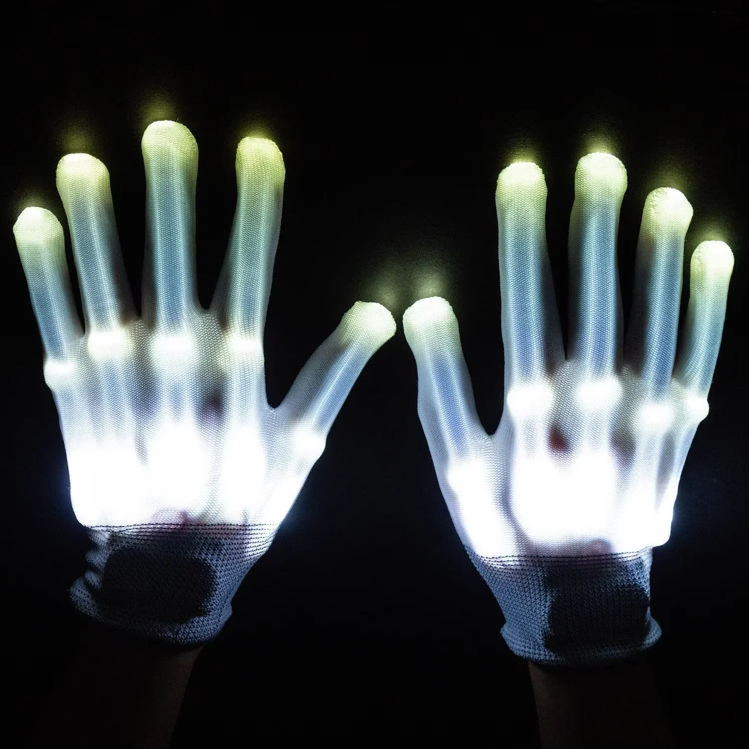 Оптовая продажа Rave Light Finger Light Glow Mittens Светодиодные светящиеся перчатки для Хэллоуина