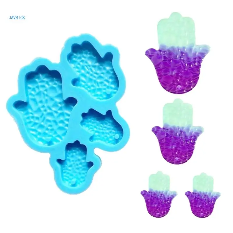 

Resin Hand Silicone Molds Earring Pendant Resin Molds Palms Amulet Charm Epoxy Casting Mold with Hole DIY Jewelry Craft