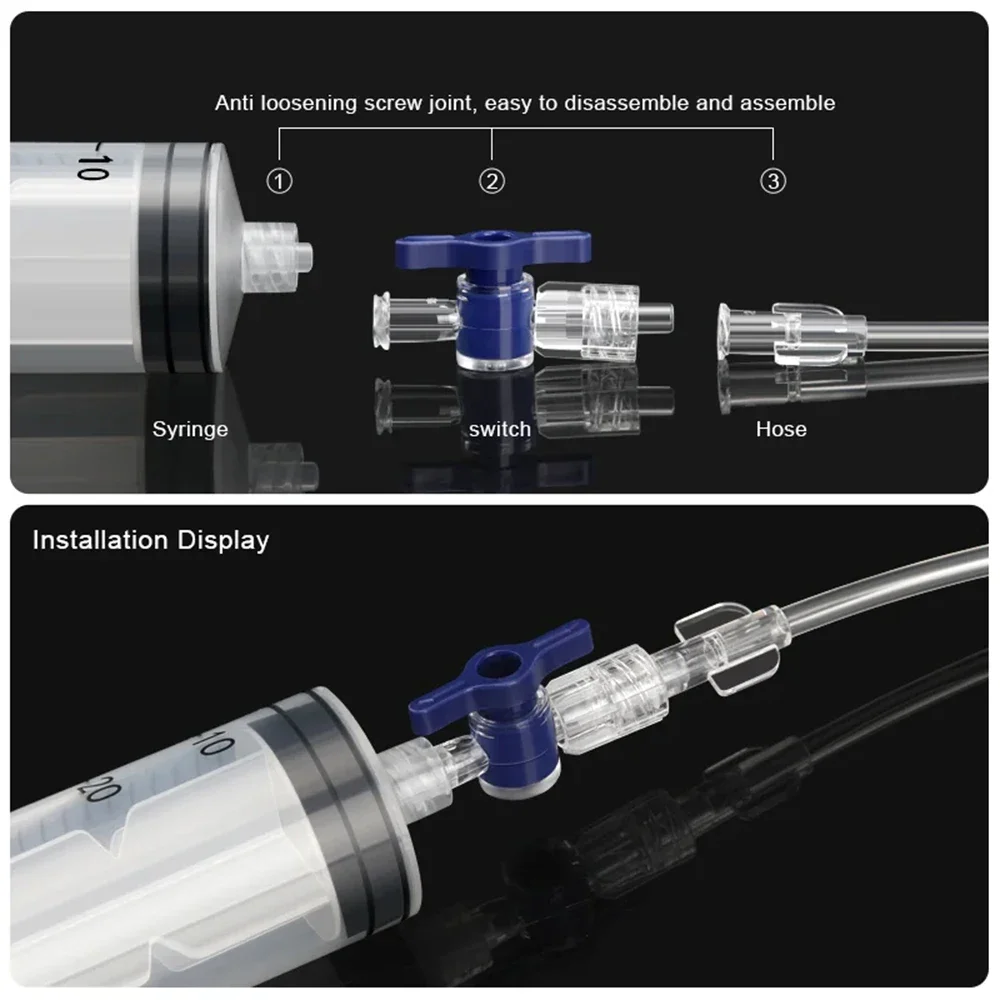 Bike Tubeless Tire Injection Tool 60ml Syringe with Presta Core Remover for MTB Road Sealant Fluid Filling Kit