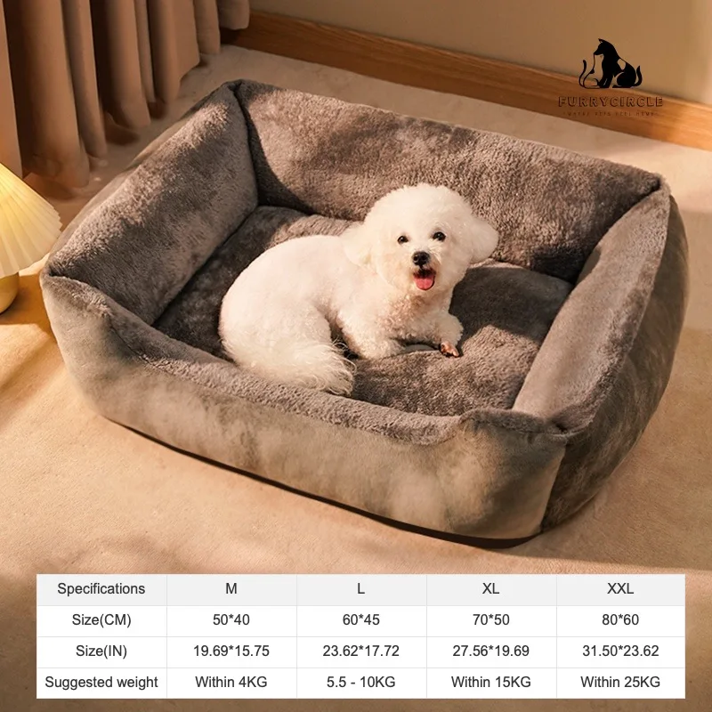 Pet Winter Warm Bed Large Space Plush Cotton Cat House Bed Dog Cushion Basket For Small Large Dog Pet Cold-proof Mattress