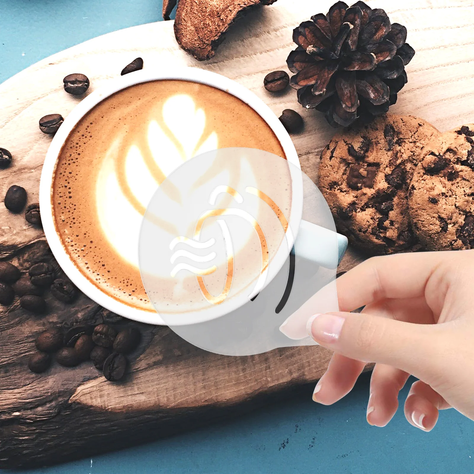

Powdered Sugar Sieve Coffee Latte Mold Decoration Mugs Acrylic Convenient Stencils