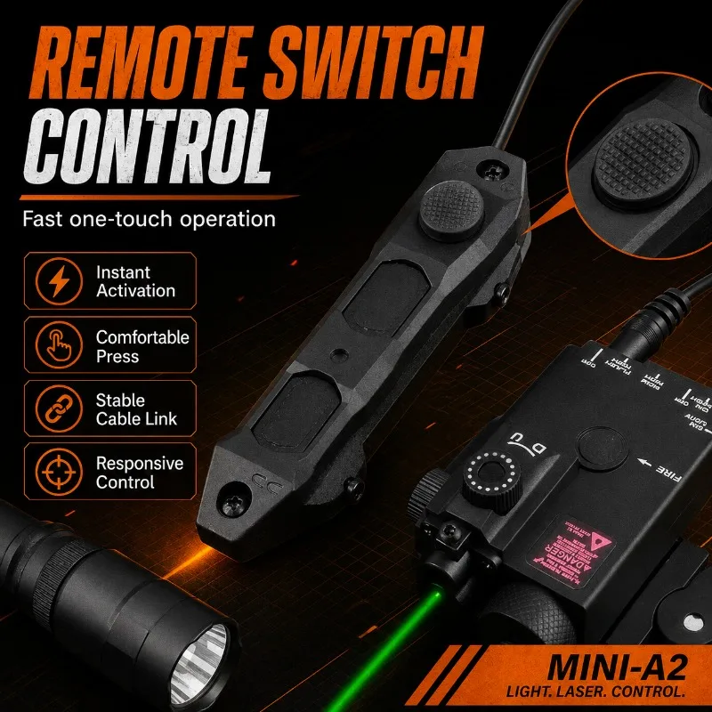 Light‑weight MINI‑A2 Green Light Locator, Rail‑Attached Hobby Decor Component with Control Wire Switch