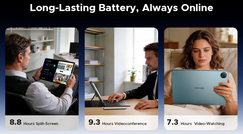 Doogee U14 Smart Tablet PC Android 16 14'' 2.2K Display 56GB(8+48) 256GB 14000mAh Battery Wifi 6 Gemini AI Widevine L1 Support