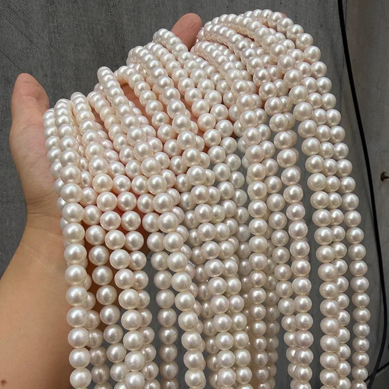 8mm-seedless-freshwater-round-semi-finished-mother's-chain-diy-handcrafted-beads-one-strand-of-40cm-with-about-50-pieces