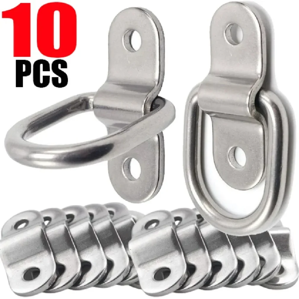 

D Rings Tie Down Anchors Ring Pull Hook Stainless Steel Lashing Ring Load Fit for Car Boat Cargo Trailer Vehicles RV Van