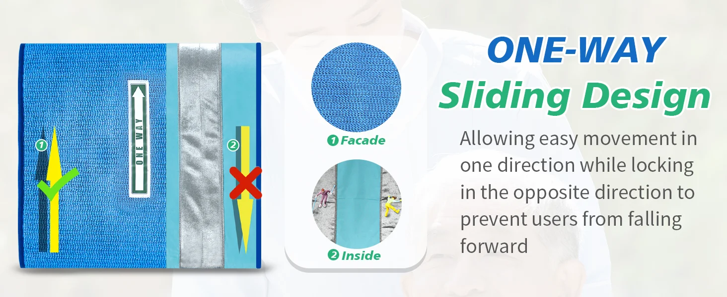 Ehucon Rollstuhl-Sitzkissen, One Direction Glide, Anti-Fall-Pad für ältere Menschen im Stuhl oder im Rollstuhl, rutschfest, 17 x 17 Zoll – Detail 2
