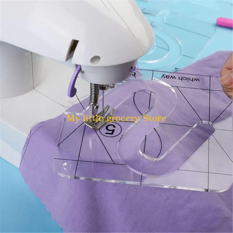 

D5BD 15 Pcs Frees Motion Quilting Template Ruler Quilting Stencil Clear Sewing Ruler