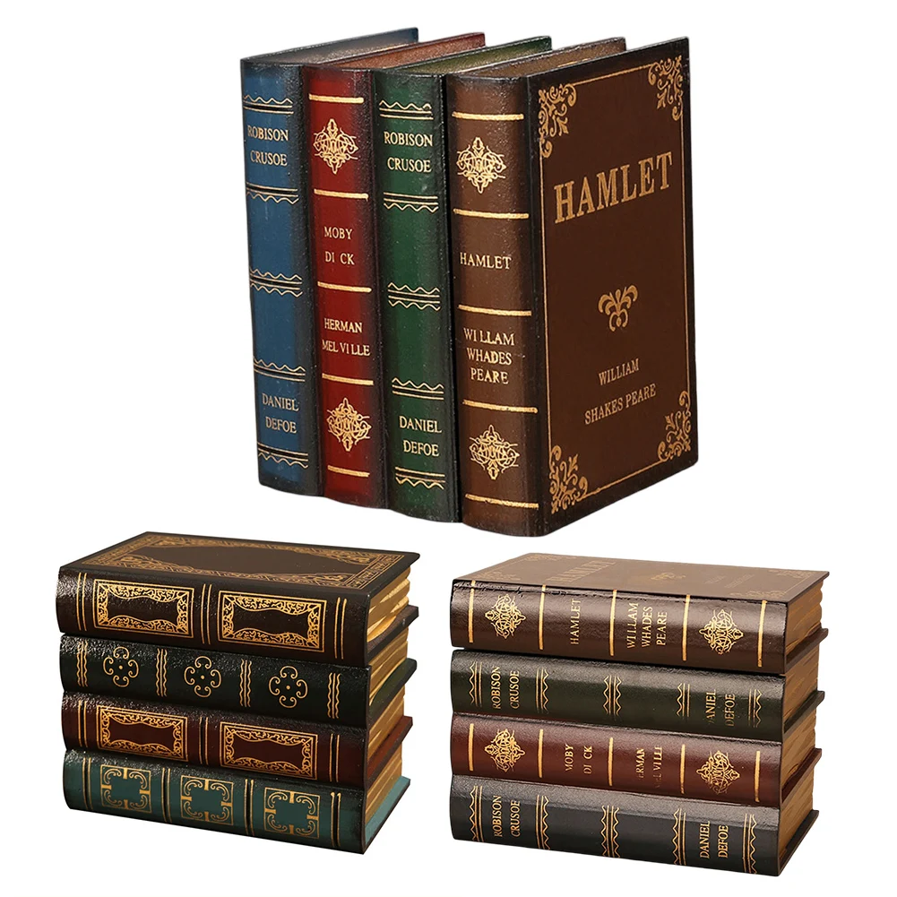 European Vintage Simulation Book Decoration Storage Box Craftsmanship Office Home Desktop Books Decoration Craft Gifts Box