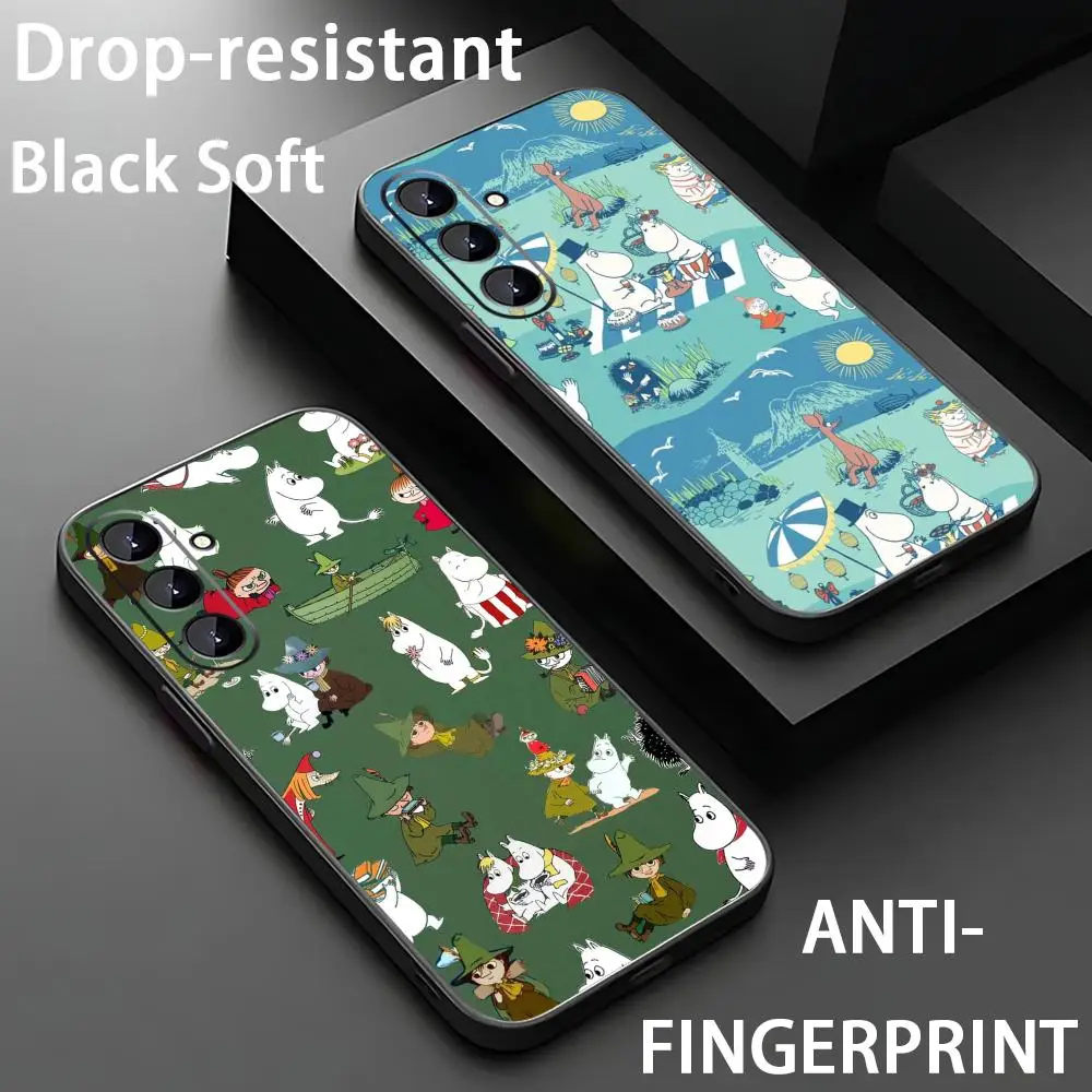 M-MooMinES Phone Case For Samsung Galaxy S26 S25 S24 S23 S22 S21 Plus Ultra Fold A Soft Black