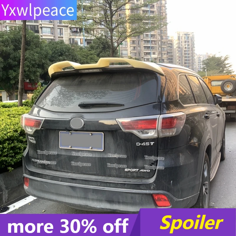 

For Toyota Highlander Spoiler 2015 2016 2017 2018 2019 20 2021 ABS Material Primer Color Rear Roof Spoiler Body Kit Accessories