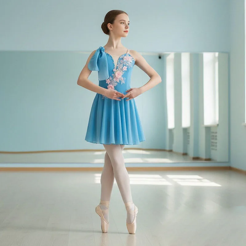 

Red chiffon Ballet Dance professional Carmen Dress Adult modern ballet Dance dress for girls dance