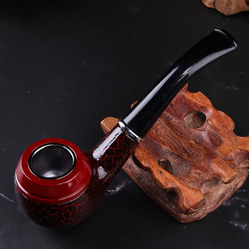 Portable detachable durable resin red Bakelite pipe Imitation Solid Wood Smoking Tobacco Pipe Cigarette Filter Pipes