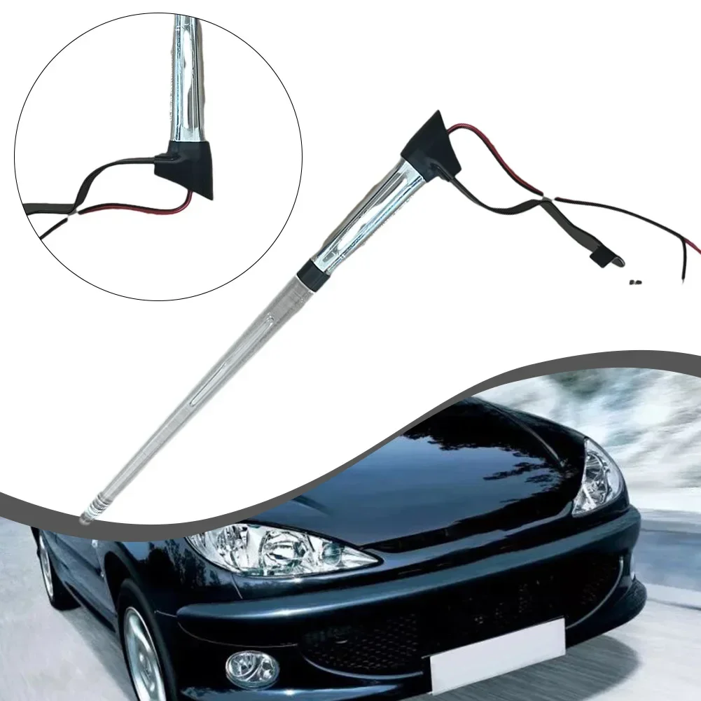 Universal- Car External Light Antenna Car Accessories DC12V Flag Pole Lights Antenna Direct Mount Antenna Mast Auto Accessories