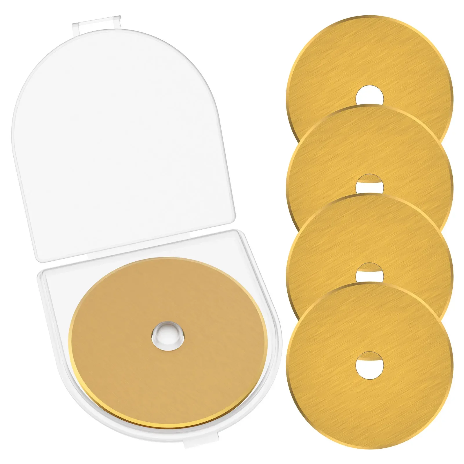 

5 шт. 60-мм стальные лезвия для роторного ножа, универсальные острые сменные лезвия для резки ткани, для квилтинга и шитья