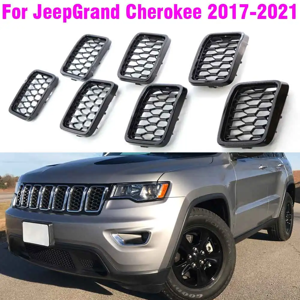 

Передняя решетка, сетчатая вставная крышка, декоративная накладка для Jeep Grand Cherokee 2017 2018 2019 2020 2021
