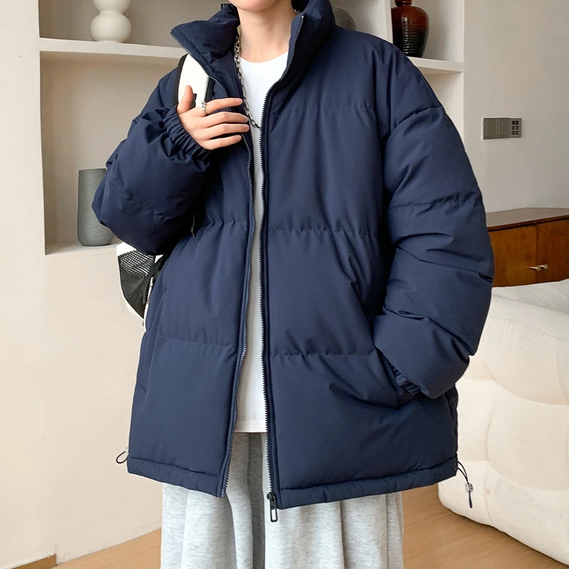 

Youthful Fashion Oversized Parka Coats Men Korean Winter Cotton Padded Jacket Thick Warm Puffer Jacket Windbreaker Bubble Coat