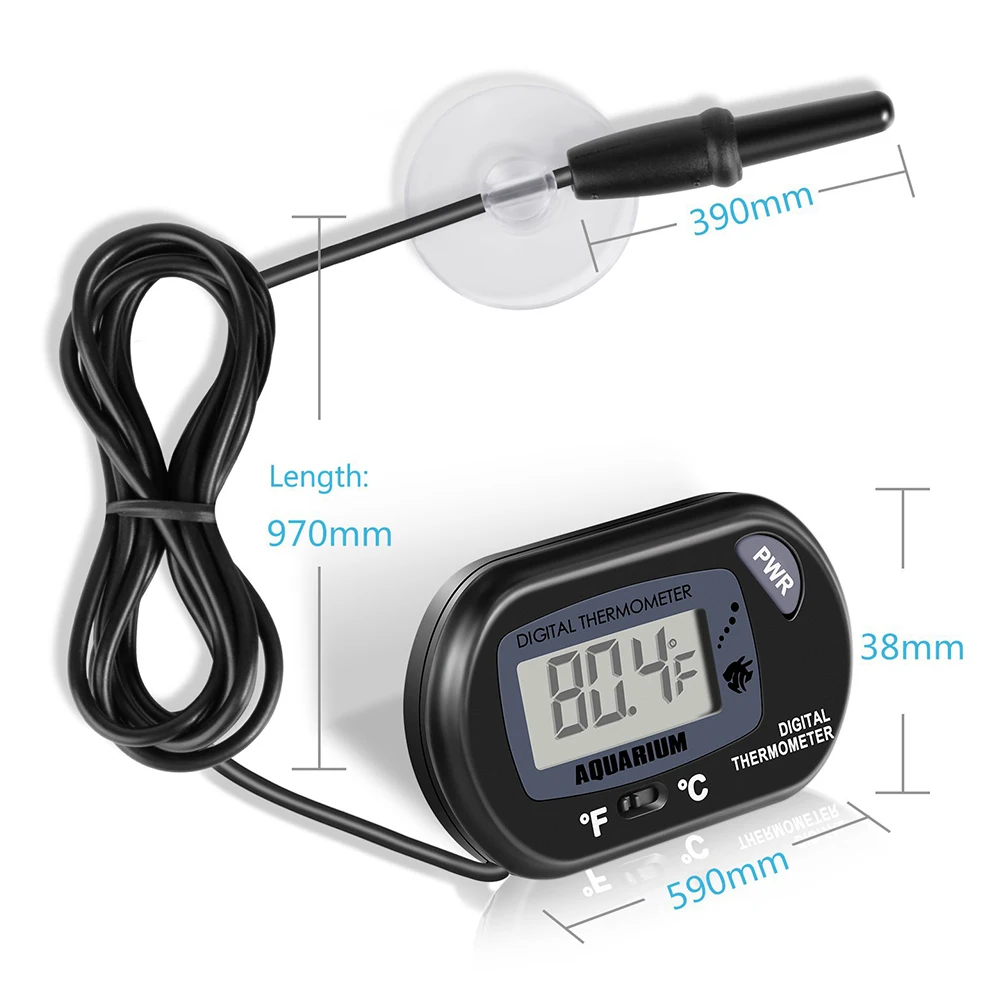 Digital Thermometer Aquarium Fish Tank Swimming Pool Bath Temperature Sensor Meter Temperature Monitor Detector with Suction Cup