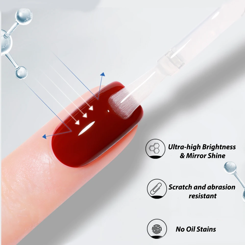 Kodies gel resistente a manchas revestimento superior gel polonês super brilho sem óleo acabamento gel semi permanente uv longa duração cromo superior gellak