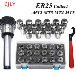 CJLY ER25 Collect MTB2 MTB3 MTB4 MTB5ER25 morsetti a molla 15 pz MT2 ER25 M12 ER25 pinza Chuck Morse Cone Holder Set