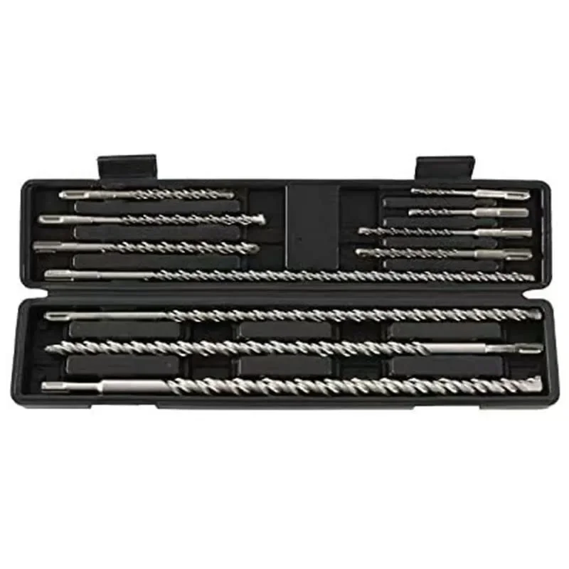 11pcs SDS Electric Hammer Drill Bit Set Round Shank for Concrete Masonry Grooving ToolGoods in stock