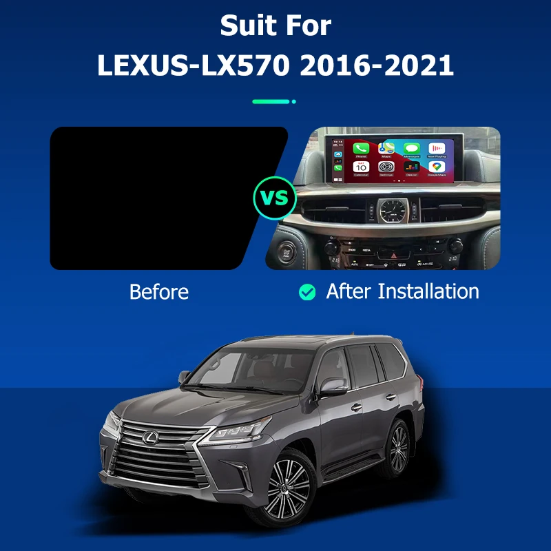 12.3'' Android 10 Car Radio For Lexus LX570 2016-2021 Stereo Multimedia Video Player Carplay 4G Navigation GPS Head Unit Screen