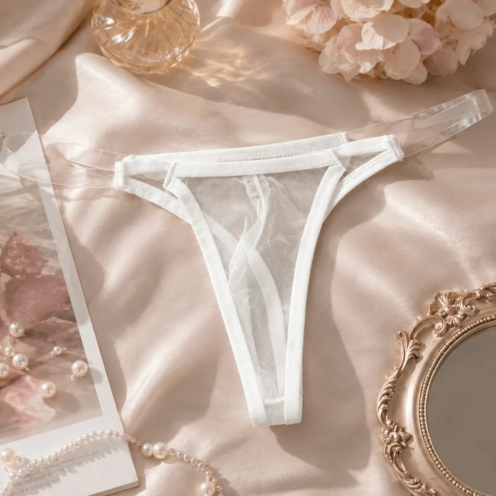Personality T-back Mesh Thong Transparent Seamless Men Underwear Lingerie Ultra-thin Bikini Briefs T Pants