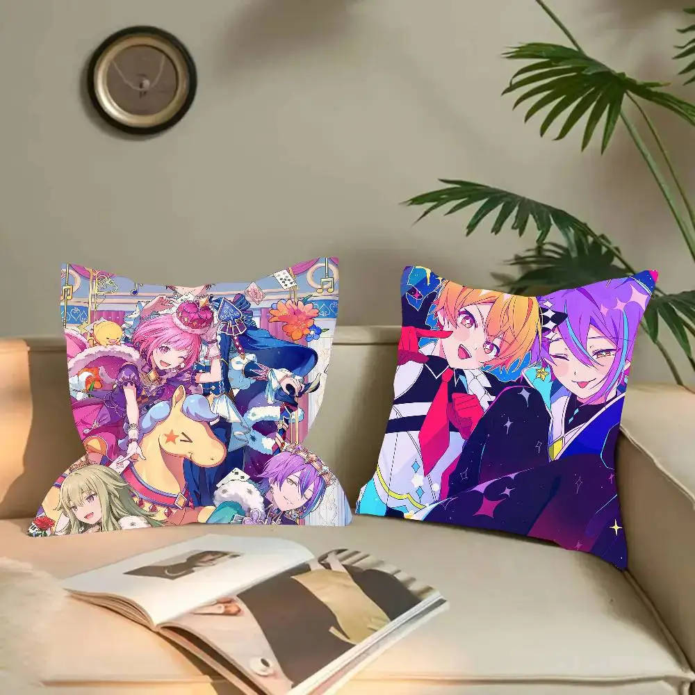 Project Sekai Anime Pillow Case Fashion Square Pillowcase Bedroom Sofa Room Ins Decoration Leisure