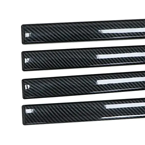 

4x Carbon Fiber Look ABS Car Side Skirt Door Line Sill Garnish Body Molding Trim