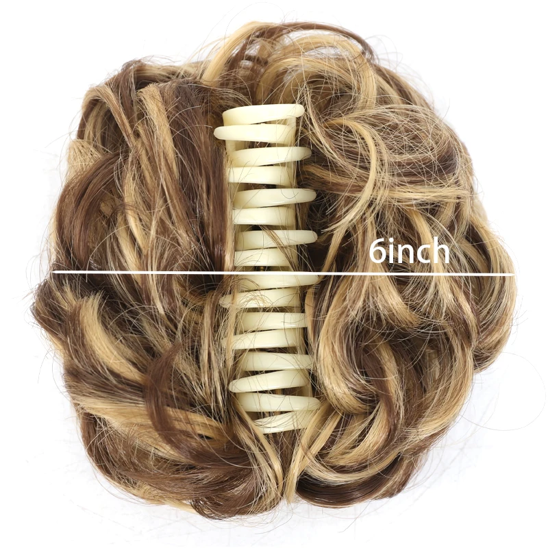 Extensions capillaires synthétiques bouclées et ondulées de 6 pouces, postiche à pince à chignon en désordre, accessoires capillaires pour femmes