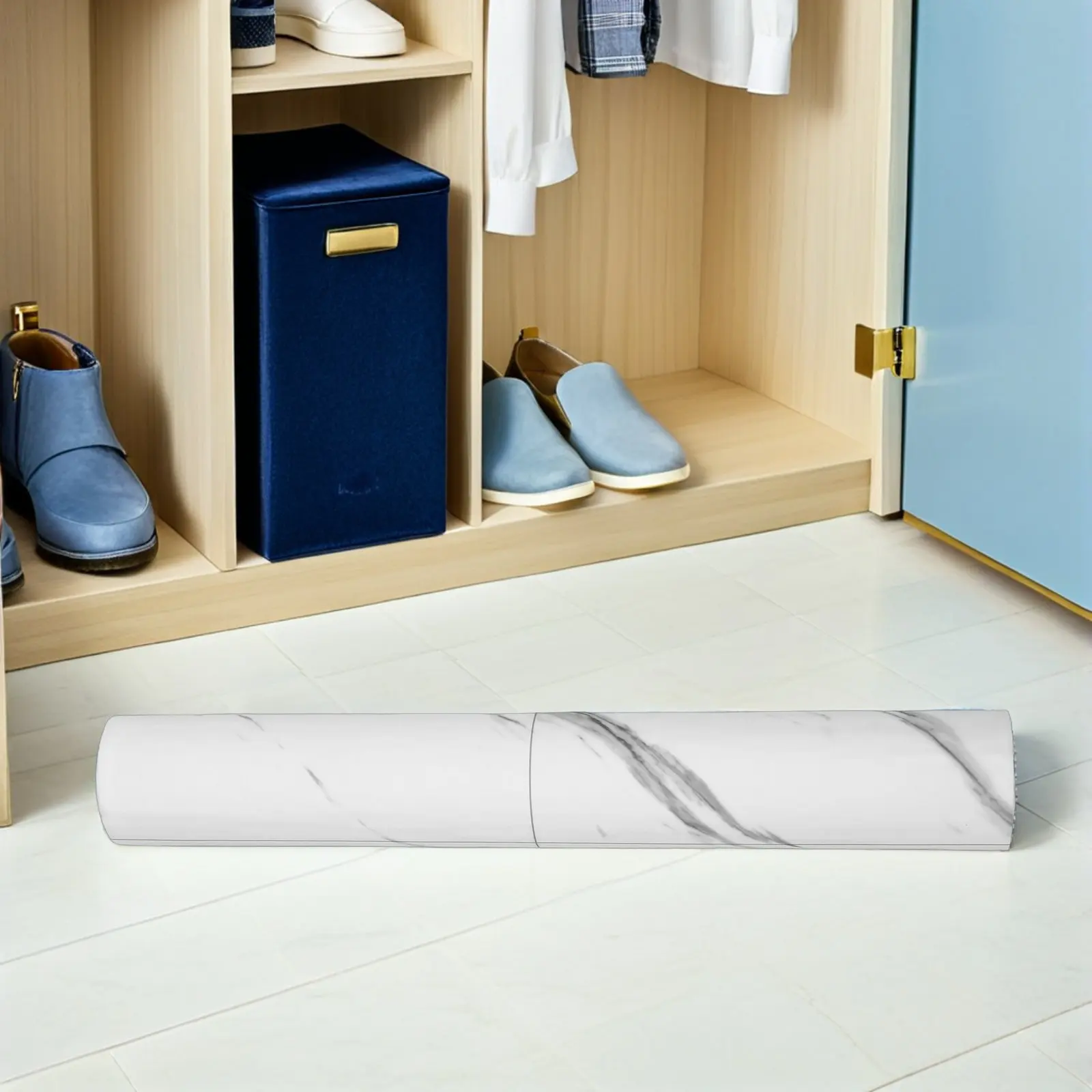 1 Roll Waterproof PVC Flooring Planks Self Adhesive Marble Finish Floor Stickers for Indoor Spaces Easy Installation Removable