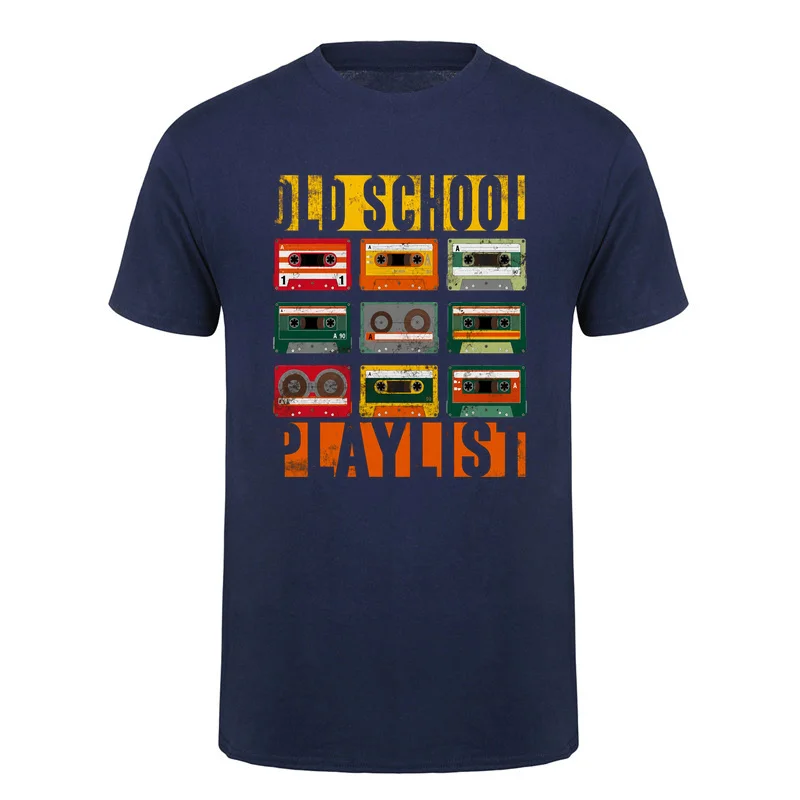 Old School Cassette T-shirt Vintage Cassette Tape Graphic Tee Retro Playlist 80s 90s Audio Lover Gift T Shirts HJ-165