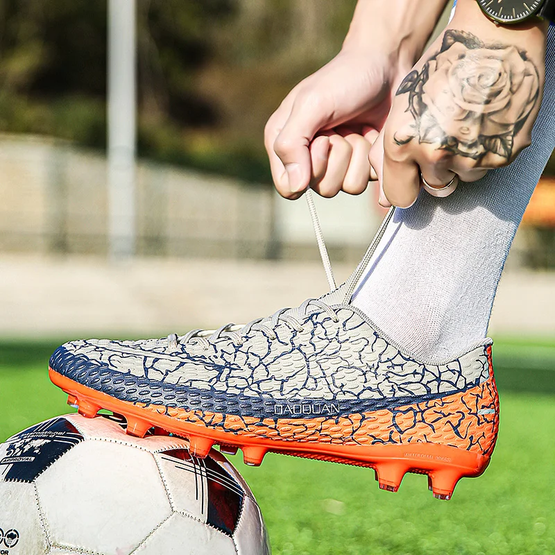 Zapatos de fútbol profesionales de alta calidad para hombres, botas de fútbol ultraligeras FG/TF para niños, botas de entrenamiento al aire libre,