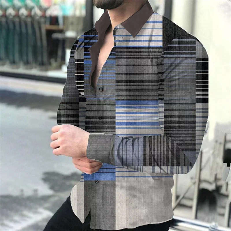 Chemise à manches longues à revers floral coloré créatif pour hommes, matériau doux et confortable, mode décontractée, nouveau design, 2023