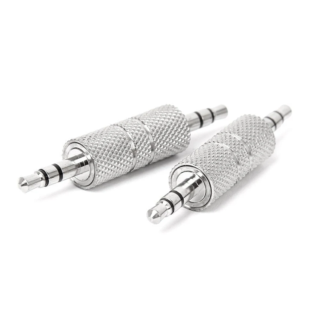 Hot sale 2pcs 3.5mm Stereo Male to 3.5mm Male Headphone Audio Adapter Jack Coupler Connector